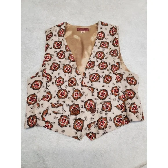 Vintage Cropped Wide Leg Pants 12 Vest Top Medium Set Outfit Bohemian Festival - Picture 3 of 16